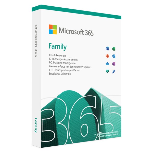 Microsoft Office 365 Family | pour PC/Mac/appareils mobiles